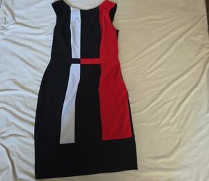 Joseph Ribkoff Bold Colorblock Midi Dress - Black, White, Red